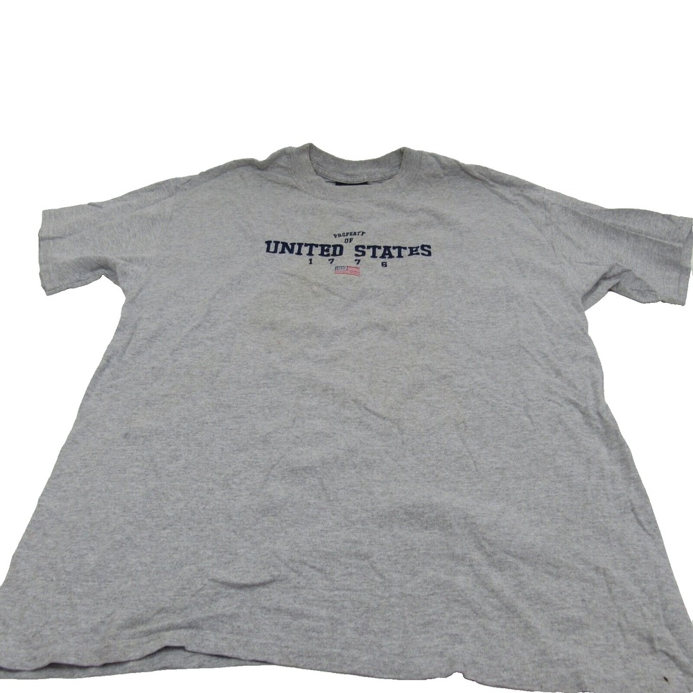 Old Varsity Brand T Shirt Men L Gray Patriotic Property Of United‎ States Vtg